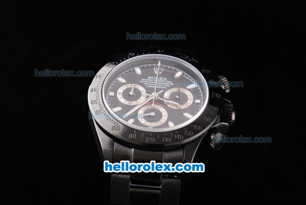 Rolex Daytona Oyster Perpetual Swiss Valjoux 7750 Automatic Movement Full PVD with Black Dial and White Stick Markers - Click Image to Close